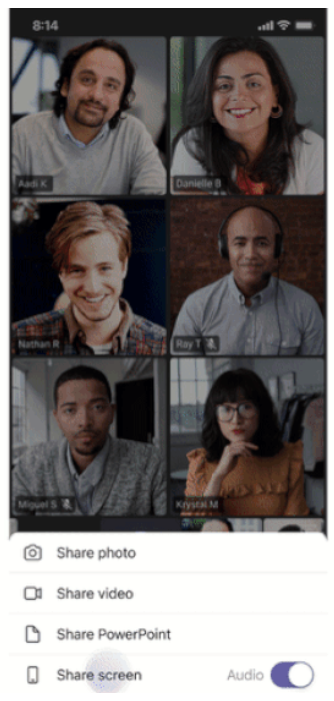 Include device audio when sharing on iOS and Android in Microsoft Teams