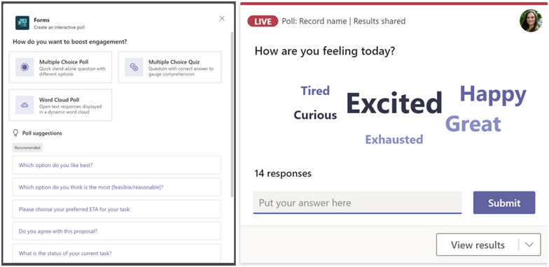 Microsoft Teams Support open-text question poll
