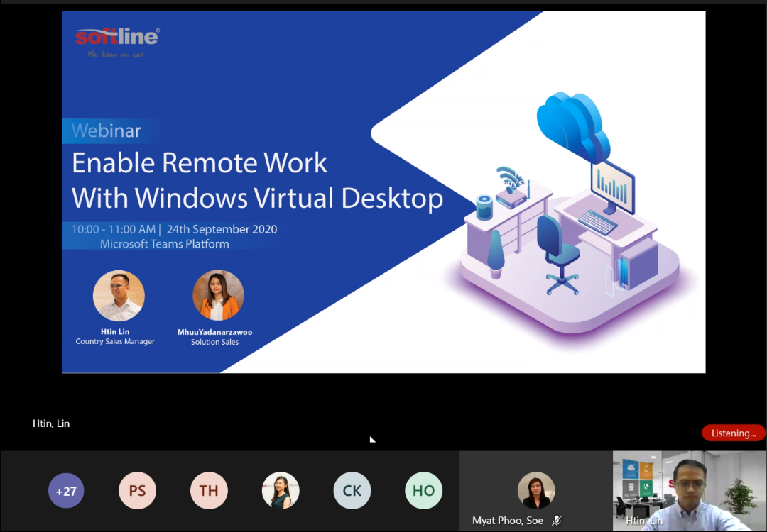 Opening the webinar, Mr. Htin Lin – Sale Director of Softline Myanmar 